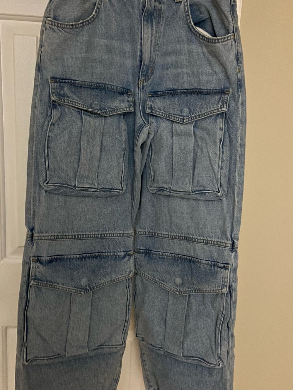 AGOLDE women Cooper Cargo Jeans Light Wash Size 24